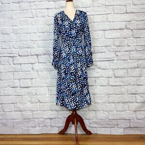 Halogen Tasmin Navy Blue Dot Wrap Dress